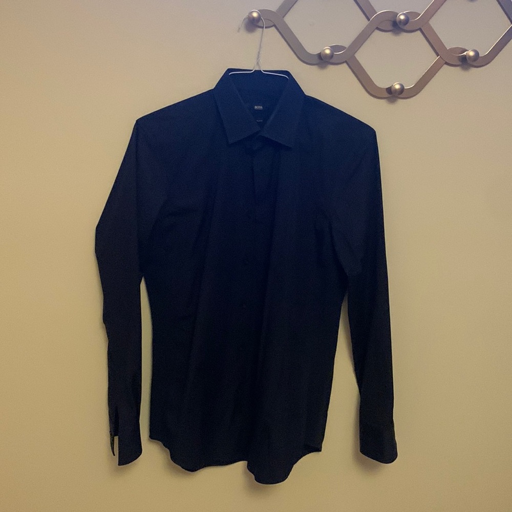 Hugo Boss Men’s shirt, slim fit, navy blue